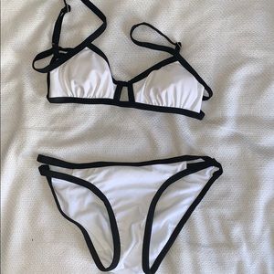 White and Black cut out bikini